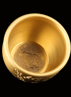 速发铜米缸聚宝盆摆件百意如小大码福码家居新中式桌面客厅玄关