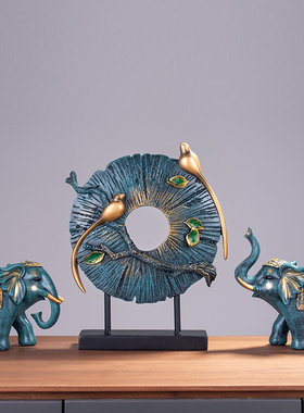 欧式招财大象摆件一对家居装饰品客厅玄关酒柜吉祥乔迁结婚送礼物