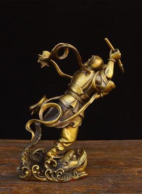 纯铜钟馗魁星点斗供奉神像创意摆件室内客厅桌面赐福铜像摆放用品
