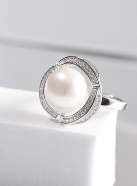 925银珍珠戒指开口设计