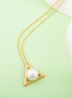 几何图形珍珠项链休闲百搭