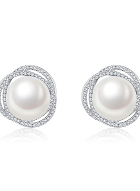 925银面包珍珠项链套装