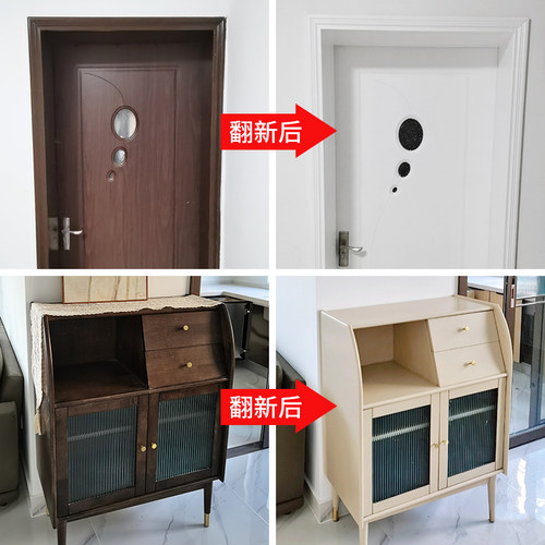 净味水性木器漆油漆家用自刷涂料家具翻新漆改色橱柜衣柜桌木门漆 - 图1