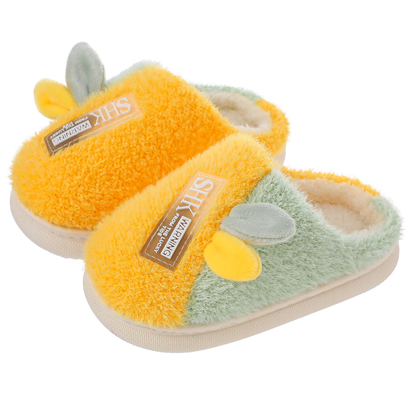儿童棉拖鞋秋冬季女童亲子鞋室内加绒防滑可爱中大童小孩子毛拖鞋