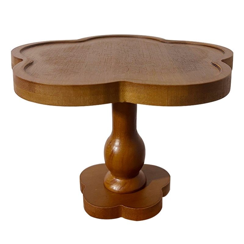 复古森林花朵形木质高脚托盘甜品盘下午茶蛋糕香薰蜡烛饰品托盘,淘宝优惠券,粉丝福利购,淘宝优惠卷