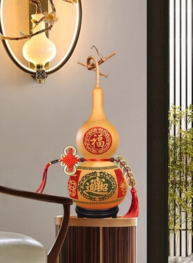 速发龙芦摆件客厅带葫头五钱门国门手工雕刻家居装饰挂件中对结