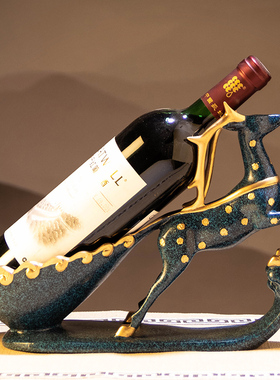 鼎吉福树脂新中式高端红酒架摆件