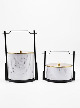 新中式家居软装玄关金属摆件样板房会所酒店客厅装饰柜博古架摆设