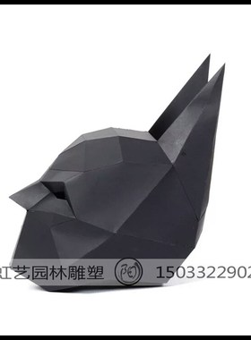 玻璃钢蝙蝠侠雕塑几何切面抽象蝙蝠侠头雕塑象卡通蜘蛛侠雕塑摆件