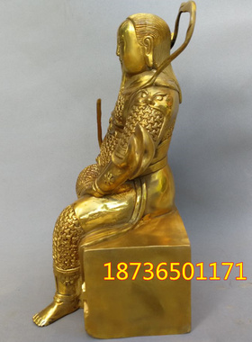 纯铜祖师爷玄武祖师铜像玄天上帝真武大帝神像铜器家居桌面摆件