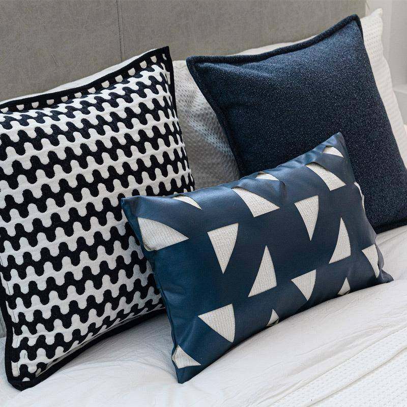 现代简约样板间软装床品男孩卧室儿童房蓝色系床搭毯床旗抱枕套件,淘宝优惠券,粉丝福利购,淘宝优惠卷