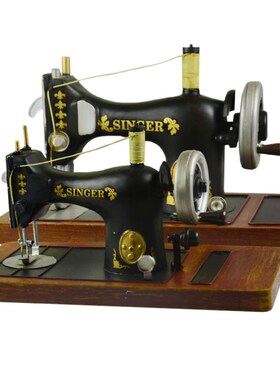 纯手工复古怀旧台式缝纫机模型铁艺客G厅桌面摆件创意家居软装道