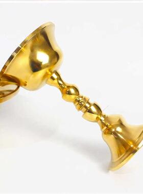 藏式纯铜护法杯黄铜供杯家用摆件圣水杯光面铜盘佛堂家居大中小