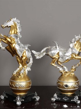 速发马到成功工艺品术件轻奢办公酒客厅电视柜玄关室柜家居艺摆装