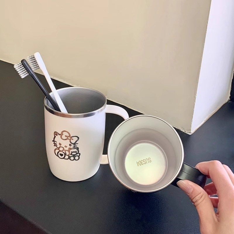 304不锈钢洗漱口杯防霉刷牙水杯子带手柄一家三口简约可爱情侣杯,淘宝优惠券,粉丝福利购,淘宝优惠卷