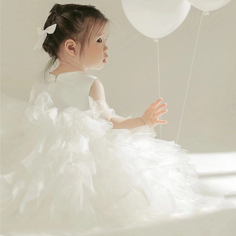 女童礼服白色网纱公主裙儿童礼裙生日宴会蓬蓬裙舞台表演婚纱礼服,淘宝优惠券,粉丝福利购,淘宝优惠卷