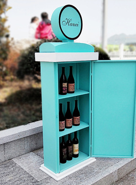 创意铁艺加油机模型复古工业风落地大型摆件酒吧咖啡厅店铺收纳柜