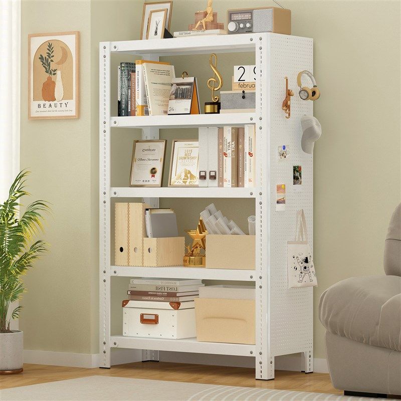 Hole plate shelf storage rack multi-layer floor-standing bookshelf storage rack supermarket warehouse N storage warehouse balcony express angle steel