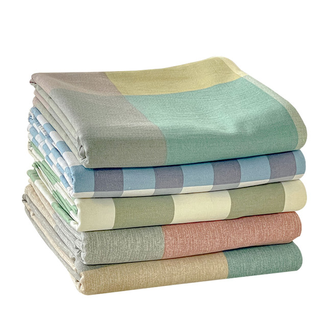 Pure cotton old coarse cloth sheet three-piece set of cotton linen cooling mat