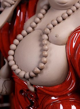 速发弥瓷如意艺勒佛佛像摆件大肚佛工陶品招财客厅办公室玄关装饰