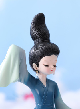 送女孩国潮新古风只此青绿卡通创意复古礼品手办模型装饰品小摆件