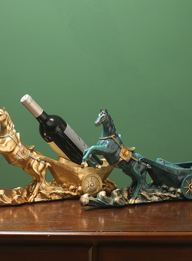 欧式马车红酒架摆件创意家居软装工艺品乔迁新居礼品客厅酒柜装饰