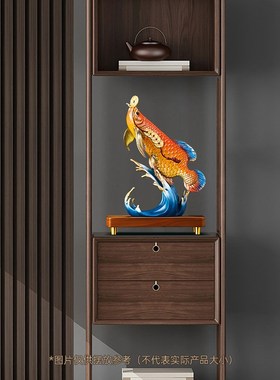 聚财金龙鱼摆件铜工艺品招财客厅办公室酒柜大气装饰公司开业礼物