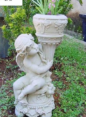 欧式绿植物复古摆设家居花园庭院摆件工艺品浮雕多肉小花盆栽花瓶