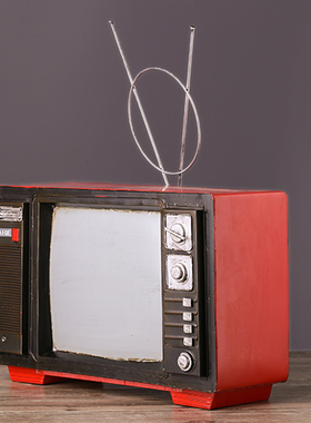 复古老式黑白电视机模型道具酒吧餐厅饭店服装店铺橱窗装饰品摆件
