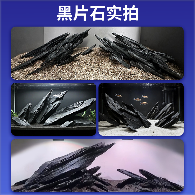 鱼缸造景石头青龙石原生溪流片石黑金石松皮石乌龟南美缸草缸装饰,淘宝优惠券,粉丝福利购,淘宝优惠卷