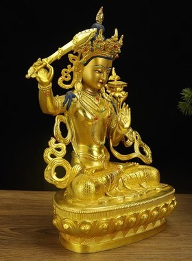速发藏传密宗文像菩萨纯5鎏金铜寸7寸10寸15寸佛像供奉铜佛殊摆件