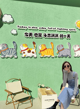 宠物店墙面装饰防水贴纸 修医院广告海报贴画 收银台背景创意设计