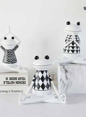 北欧小摆件创意瑜伽青蛙动物装饰品家居客厅酒柜工艺品礼物摆设