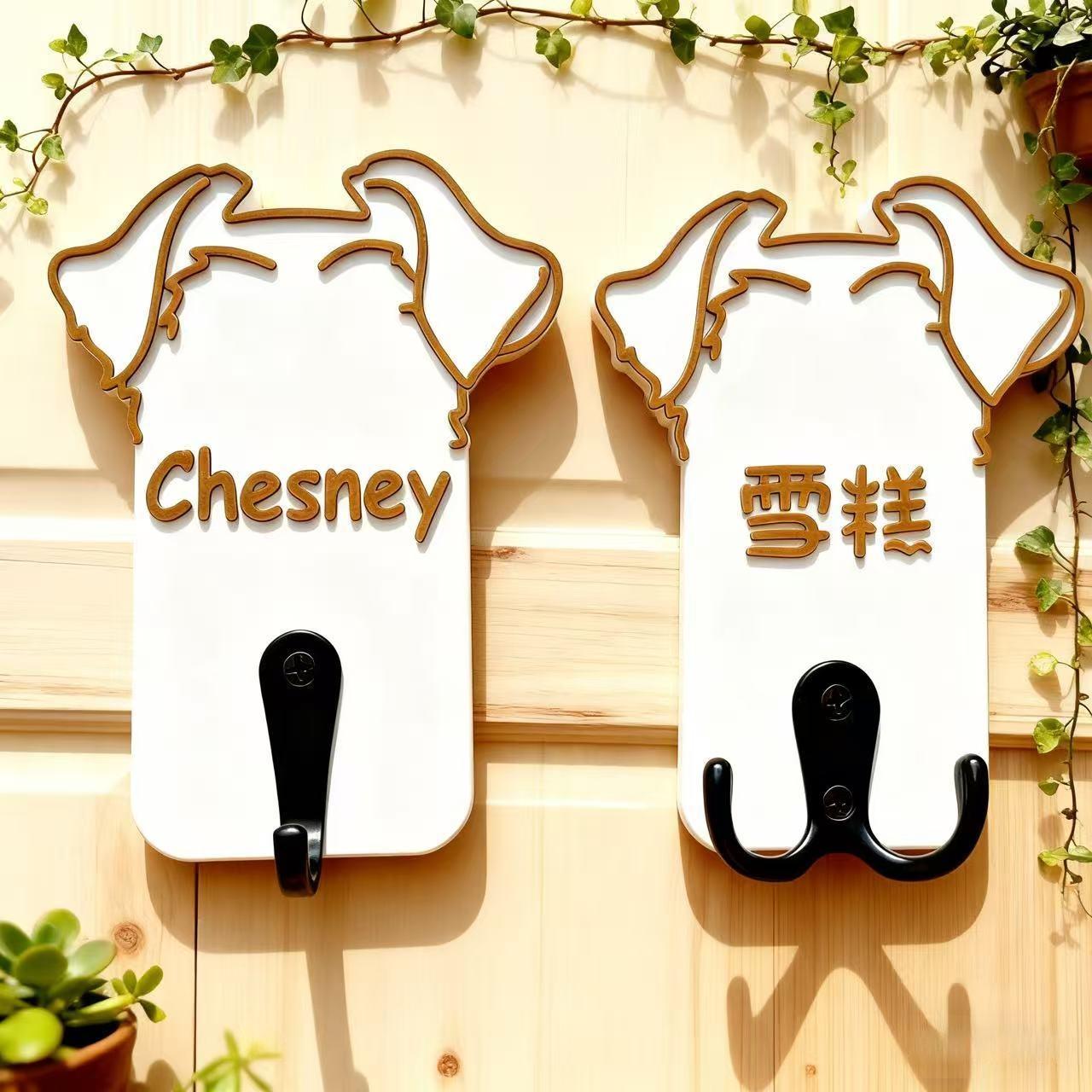 「可定制」塑料个性化宠物牵引绳收纳架狗狗宠物名字宠物绳挂钩 - 图2