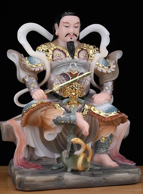 速发玉石家武大神像玄天上摆件道家玄武大北极真用祖师真君供奉