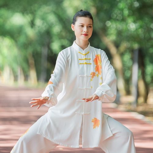 速发春枫叶太极赛新演太极拳八段锦练功服男款比服表款服三件套 - 图1