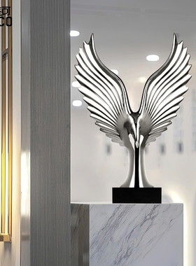 轻奢入户玄关酒柜摆件家居饰品客厅餐边柜陶瓷摆设电视柜雄鹰展翅