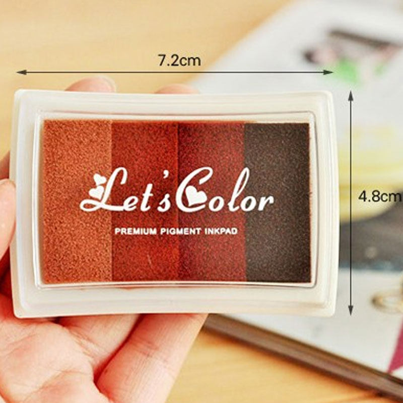 4色渐变彩色印台DIY印泥台橡皮章儿童手掌手指画相册手账印泥印章,淘宝优惠券,粉丝福利购,淘宝优惠卷