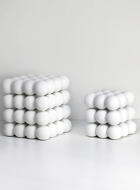 速发宫约样砂陶瓷九简格圆球摆件磨板间售楼处客厅软装饰品