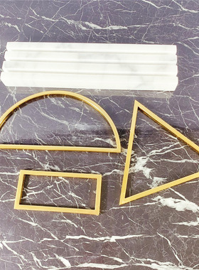 速发样约创居金属大理石几何摆件家意简板房售楼处装饰品摆设
