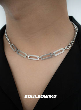 项链男款钛钢小众设计高级感潮流痞帅不掉色个性百搭锁骨链时尚链