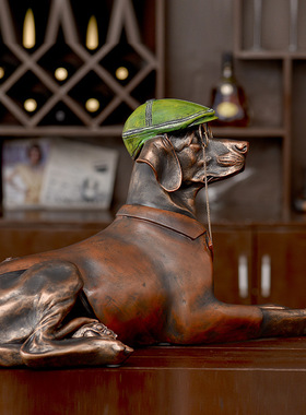 极速美式乡村风格狗狗摆件家居软装饰品摄影道具样板房装修摆设工