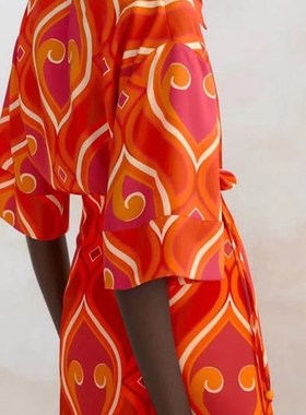 Kumsvag 2022 Summer Womens Sets Suits Fashion Print Half Sle