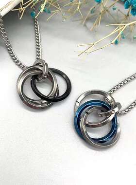 Fashion Three Ring Titanium Steel Pendant Interlocking Hip H