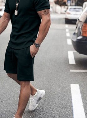 极速2021 Summer New Men Casual Shorts Sets Short Sleeve T Sh