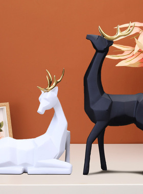 创意欧式房间卧室酒柜客厅装饰品工艺品家居结婚礼物情侣麋鹿摆件