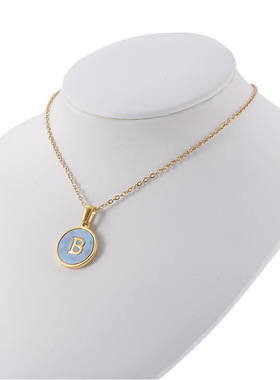 K gold stainless steel letter pendant titanium steel A-Z ro