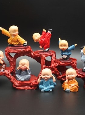 禅意小沙弥佛系佛像和尚摆件客厅办公室卧室家居装饰品工艺礼品摆