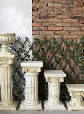 欧式婚庆路引道具户外石膏方形罗马柱子花架花盆底座落地装饰摆饰
