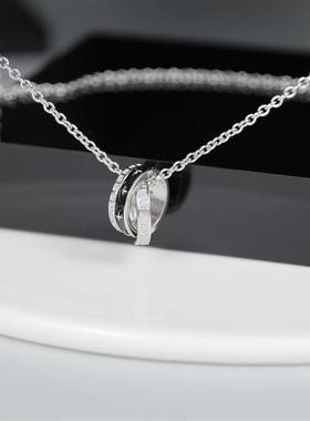 银项链男潮简约轻奢小众日系配饰品送男友百搭吊坠设计男士吊坠